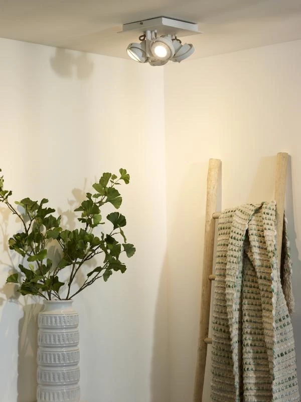 Lucide LANDA - Ceiling spotlight - LED Dim to warm - GU10 - 4x5W 2200K/3000K - White - ambiance 1